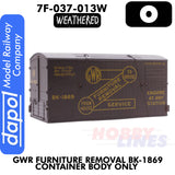 Container GWR BK-1869 Furniture Removal Container - Body only - Weathered | Dapol | 7F-030-012