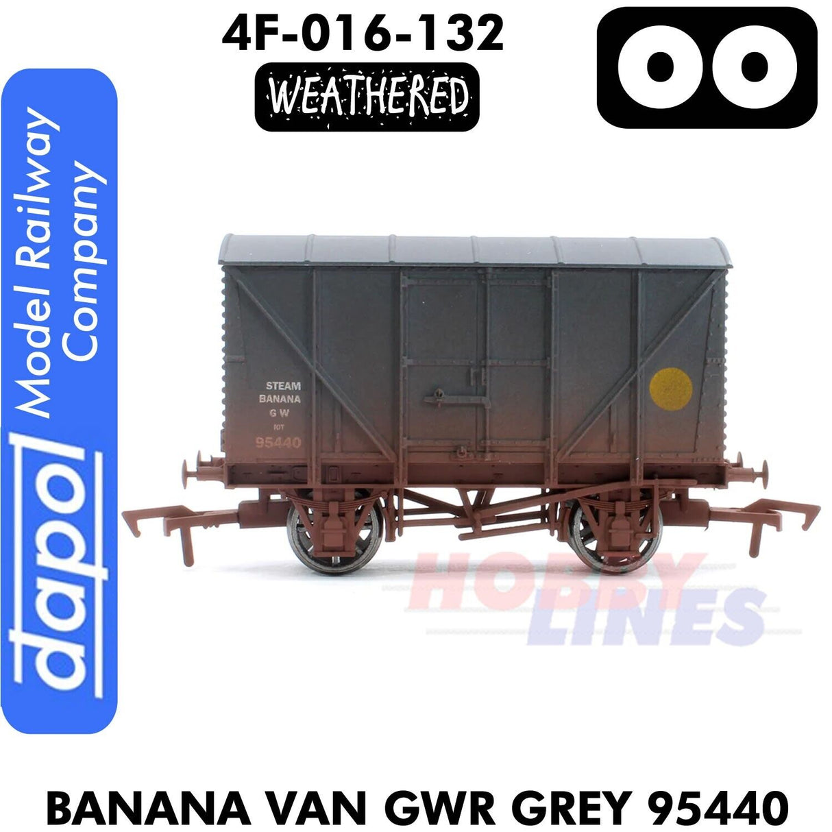 BANANA VAN GWR GREY 95440 weathered 1:76 OO gauge wagon Dapol 4F-016-132