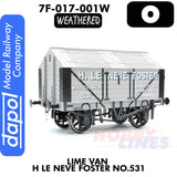 Lime Van  H. Le Neve Foster 531 - Weathered - Wagon  | Dapol | 7F-017-001W