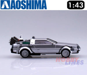 Delorean Back to the Future Part 2 Flying Pull Back & Go 1:43 kit Aoshima 05476