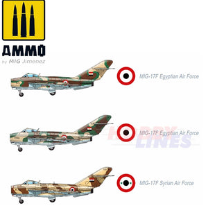 MIG-17F Egypt - Syrian Air Force Cold War jet kit Ammo by Mig Jiminez MIG8511