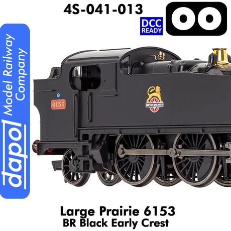 LARGE PRAIRIE 6153 BR Black Early Crest DCC Ready Locomotive | Dapol | 4S-041-013