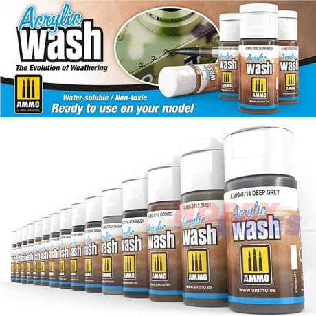 Ammo ACRYLIC WASH RANGE 15ml jar/bottles Full Colour Range By Mig Jimenez