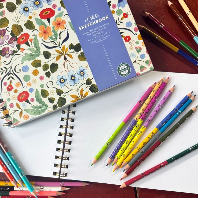 Flora's Hardcover Artist Sketchbook - 80pg | eeBoo | SKL112
