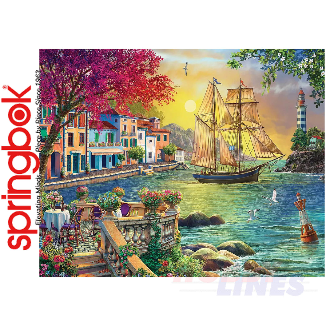 OCEANSIDE SUNSET1000 piece SPRINGBOK Jigsaw Puzzle Random Cut Super Deluxe