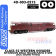 Class 52 Western Invader BR Maroon Small Yellow Panels D1009 - DCC Sound Fitted | Dapol | 4D-003-021S