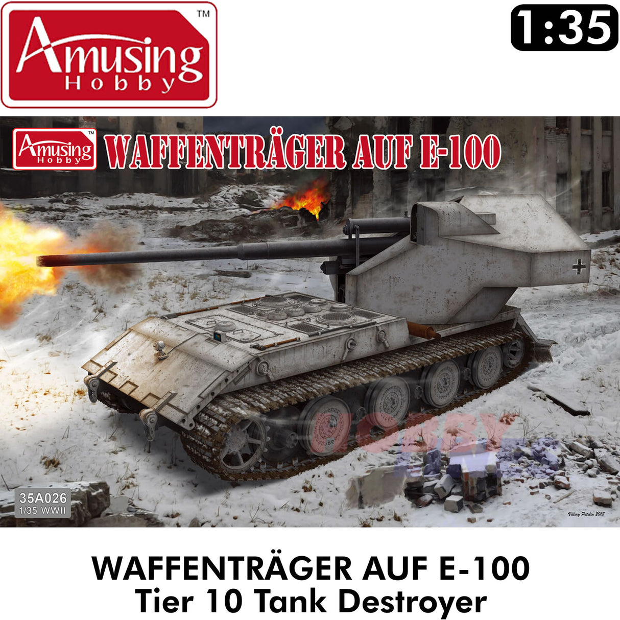 WAFFENTRÄGER AUF E-100 WWII German Tank Destroyer 1:35 Amusing Hobby 35A026