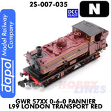 London Transport  - Pannier L99 - Red - DCC Ready | Dapol | 2S-007-035