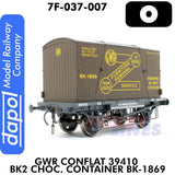 GWR Conflat 39410 BK2 Choc. Container BK-1869 | Dapol | 7F-037-007