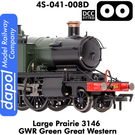 LARGE PRAIRIE 3146 GWR DCC Fitted Steam Locomotive | Dapol | 4S-041-008D