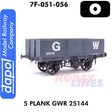 GWR 5 Plank Wagon 25144 | Dapol | 7F-051-056