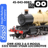 Great Western Railway -  43xx 2-6-0 Mogul 5322 Khaki - DCC Fitted | 1:76 OO | Dapol | 4S-043-008D