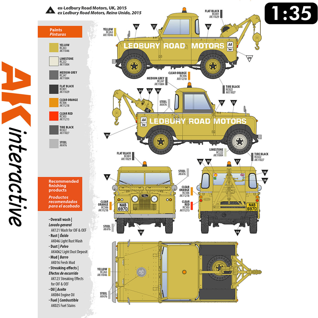 Land Rover 88 - Series IIA Crane - Tow Truck - Model Kit | AK interactive | AK35014