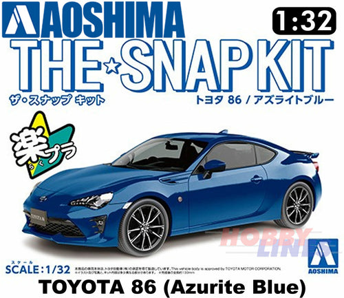 Toyota GT86 (Azurite Blue) Snap Together GT 86 1:32 scale kit Aoshima 05598
