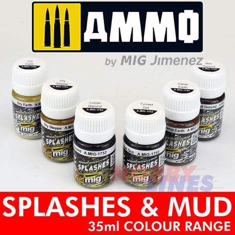 Enamel Medium Splashes Mud - Loose Ground - 35ml | Ammo by Mig Jimenez | MIG1752