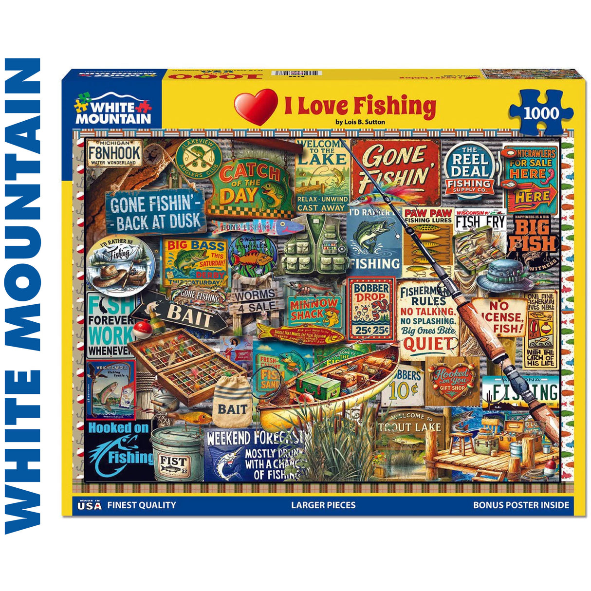 I Love Fishing - 1000pc Puzzle | White Mountain | 2169pz