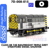 Class 08 740 Rail freight Triple Grey Stratford Diesel Shunter - DCC Ready | Dapol | 7D-008-015
