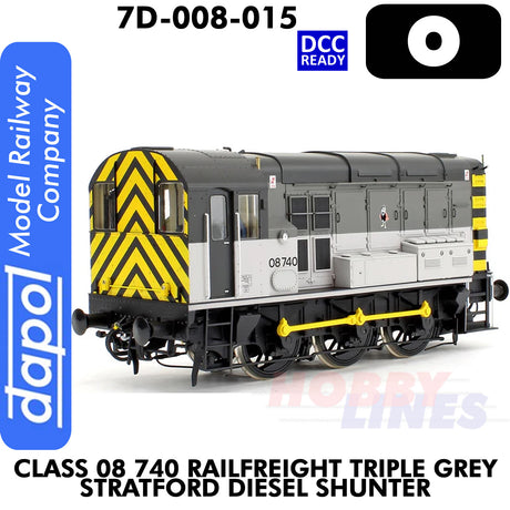Class 08 740 Rail freight Triple Grey Stratford Diesel Shunter - DCC Ready | Dapol | 7D-008-015
