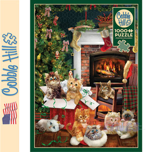 Christmas Kittens COBBLE HILL 1000pc jigsaw puzzle 40216