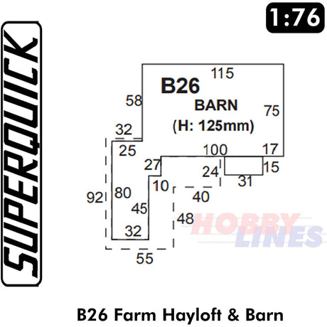 FARM HAY LOFT & BARN 1:72 OO HO Gauge Railways Building Series B B26 SuperQuick