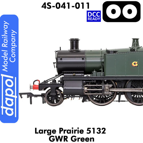 LARGE PRAIRIE 5132 GWR Green DCC Ready Steam Locomotive | Dapol | 4S-041-011