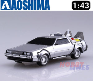 Delorean Back to the Future Part 2 Flying Pull Back & Go 1:43 kit Aoshima 05476