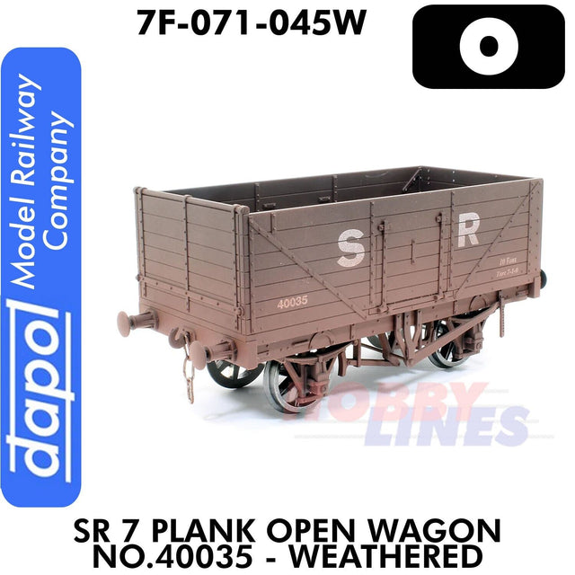 SR 7 PLANK OPEN WAGON NO.40035 Weathered 1:43 O gauge Dapol 7F-071-045W