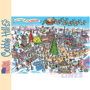 Doodle Town: 12 Days of Christmas Cobble Hill 1000 pc Jigsaw Puzzle 44508