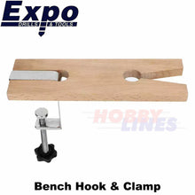 Load image into Gallery viewer, BENCH HOOK with CLAMP table extension use Piercing &amp; Fret Saws Expo Tools 76001
