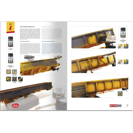Rail Center - Solution Book 03 - How to Weather British Trains (Eng, Cast, Français, Deutsch) | Ammo by Mig Jimenez | MIGR1302