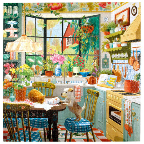 eeBoo SPRINGTIME KITCHEN 1000 pc Square Jigsaw Puzzle Super Deluxe PZT116