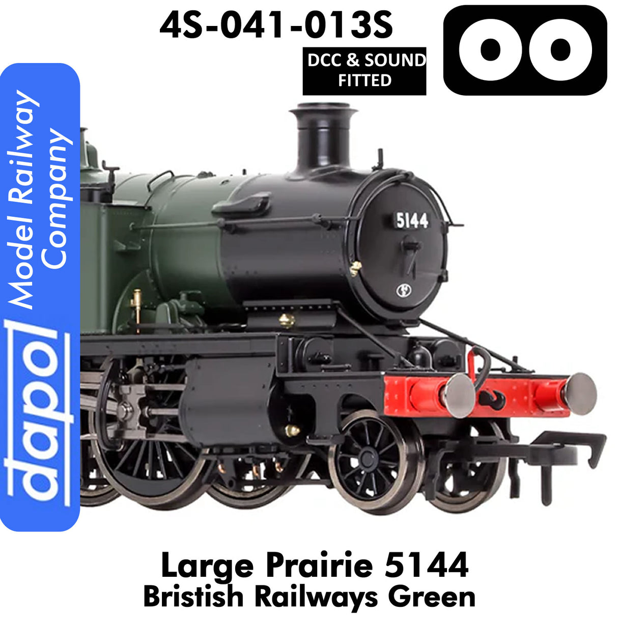 LARGE PRAIRIE 5144 BR Green DCC & Sound Steam Locomotive |  Dapol |  4S-041-012S