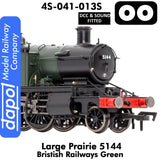 LARGE PRAIRIE 5144 BR Green DCC & Sound Steam Locomotive |  Dapol |  4S-041-012S