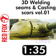 3D Welding seams & Casting scars vol.01 1:35 Acrylic Colored Resin upgrade parts Red Fox Studio 35018