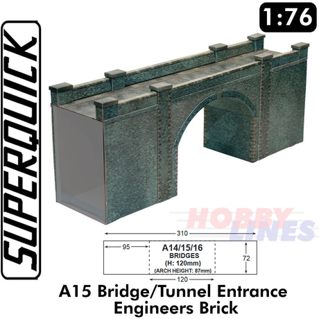 BLUE BRICK BRIDGE 1:72 Scale OO HO Gauge Railways Building Series A15 SuperQuick