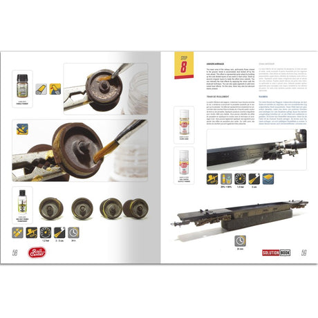 Rail Center - Solution Book 03 - How to Weather British Trains (Eng, Cast, Français, Deutsch) | Ammo by Mig Jimenez | MIGR1302