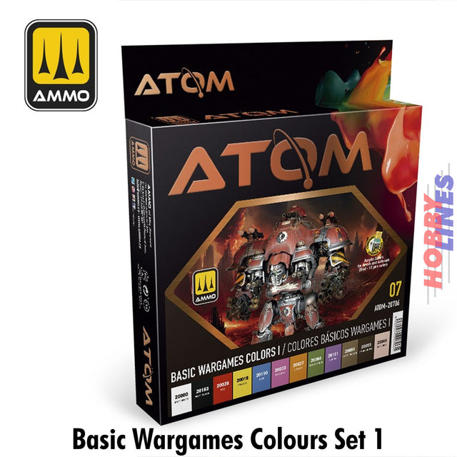 Basic Wargames Colours I - 20ml colour Paint Set  AMMO Mig Jimenez ATOM-20706