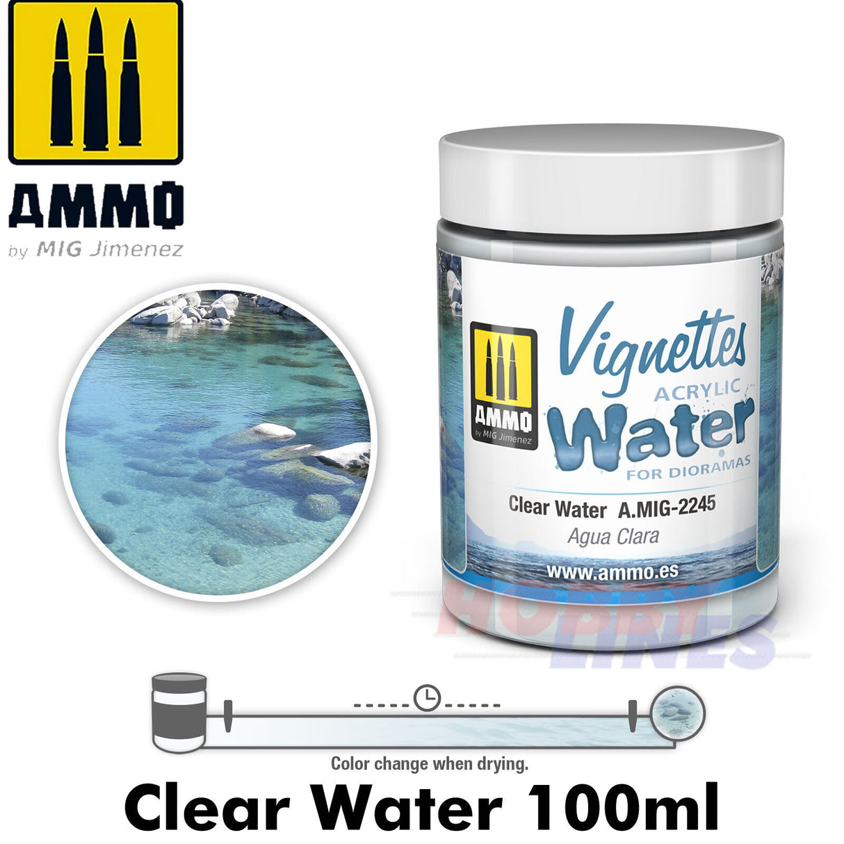 Acrylic Water - Clear Water - 100ml | Ammo by Mig Jimenez | MIG2245
