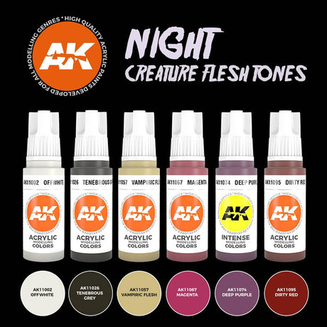 Night Creature Flesh Tones - 3G Acrylic Paint x 6 | AK interactive | AK11602