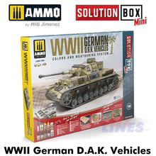 Load image into Gallery viewer, WWII German DAK Vehicles SOLUTION BOX Mini Paint Weathering Ammo Mig AMIG7902
