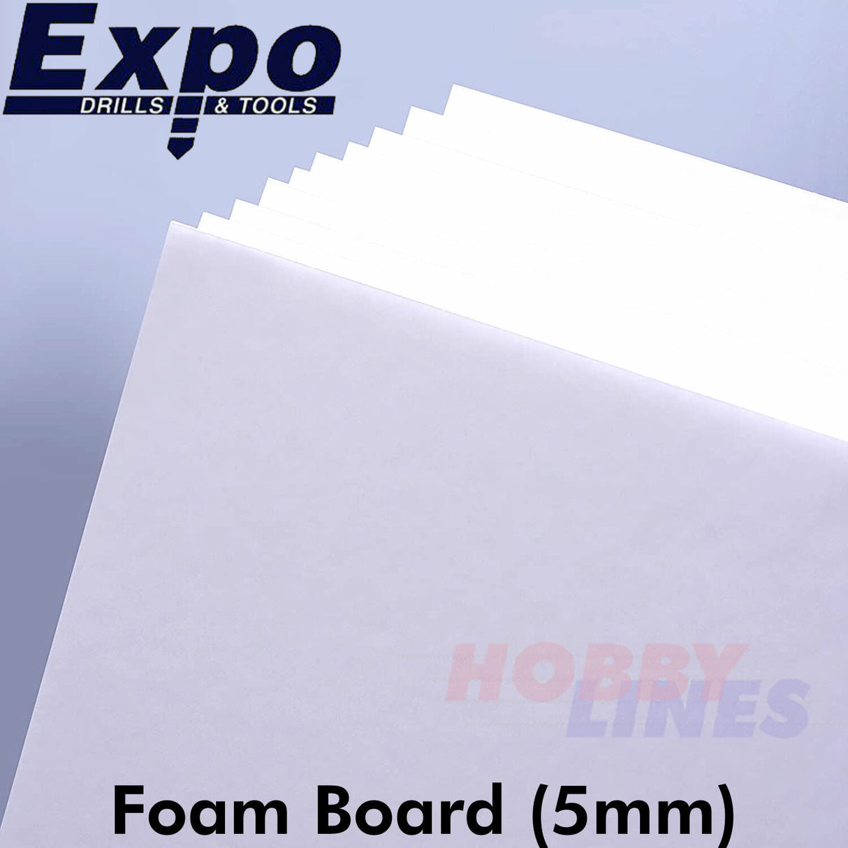 FOAMBOARD White card 5mm A3 Pack 10 sheets 450mm x 330mm x 5mm Expo Tools 56000