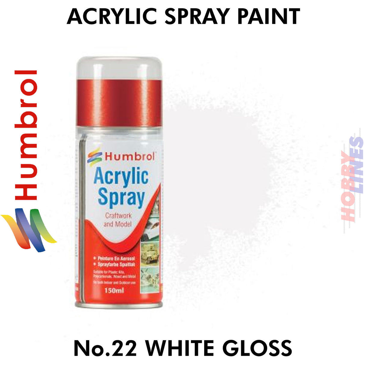 150ML Humbrol Sprays No 22 White Gloss