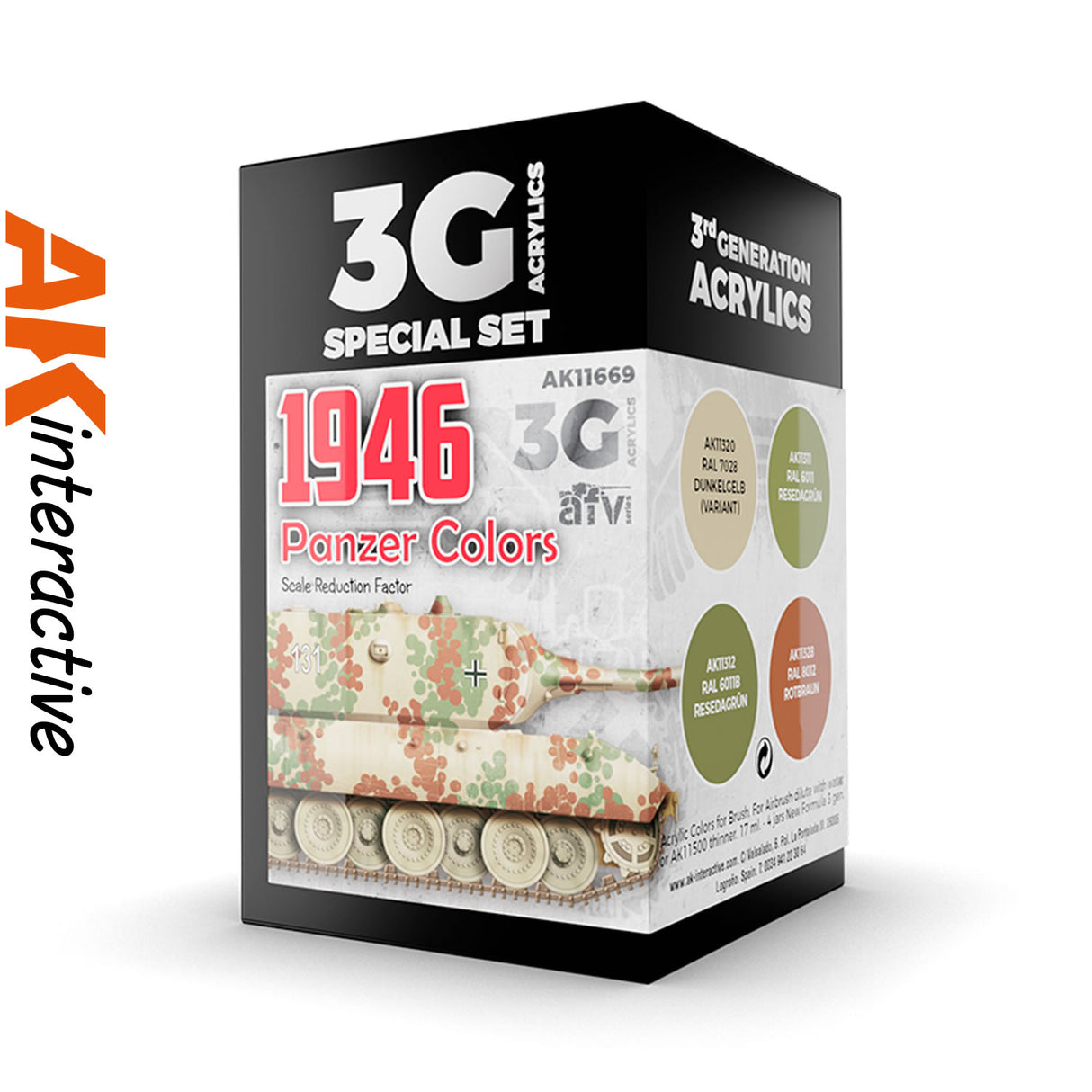 3G Special Set - 1946 Panzer Colors - 4 x 17ml Acrylic Paint | AK interactive | AK11669