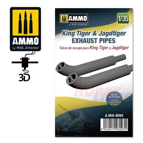 3D Printed King Tiger & Jagdtiger Exhaust Pipes - 1:35 | Ammo by Mig Jimenez | MIG8093