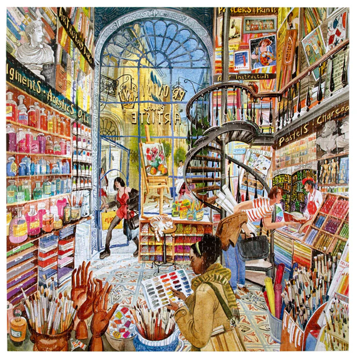 eeBoo ARTIST PROVISIONS 1000 pc Square Jigsaw Puzzle Super Deluxe Art Shop PZT123