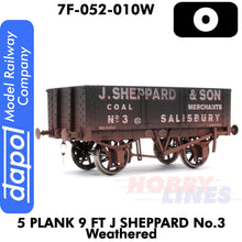 Load image into Gallery viewer, 5 Plank 9 Ft J Sheppard No3 Weathered 1:43 O gauge Dapol 7F-053-010
