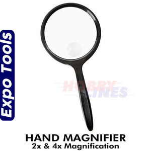 HAND MAGNIFIER 4x AND 2x Magnification Glass Expo Tools 73880