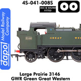 LARGE PRAIRIE 3146 GWR DCC & Sound Steam Locomotive | Dapol | 4S-041-008S