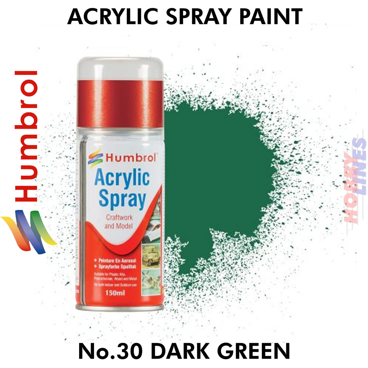150ML Humbrol Sprays No 30 Dark Green