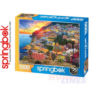 POSITANO ITALY 1000 piece SPRINGBOK Jigsaw Puzzle Random Cut Super Deluxe